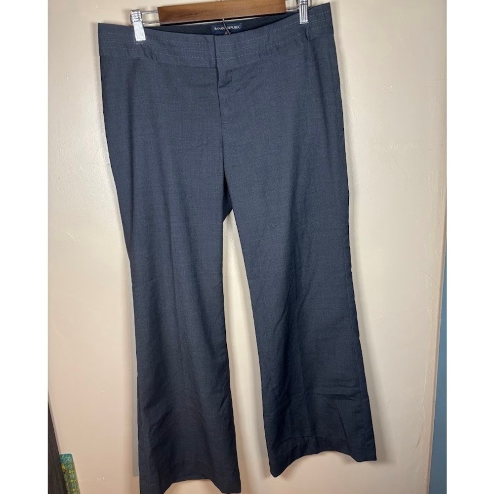 Banana Republic Petite Gray Wool Blend Wide Leg Dress Pants Trousers 10P